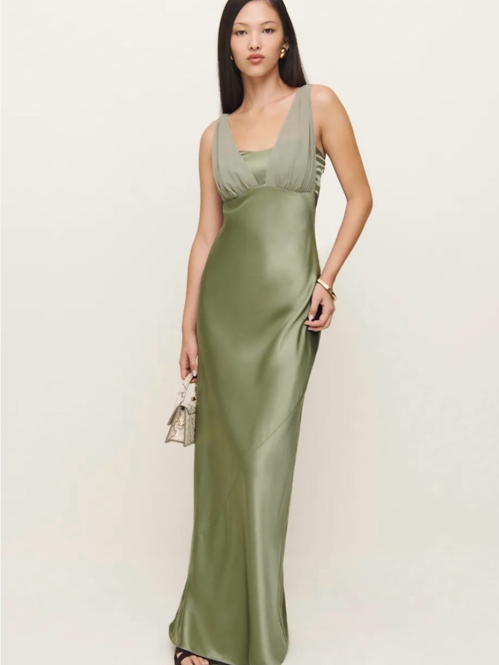 Reformation Lune Dress Green - Size 4